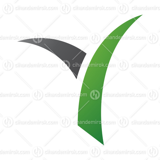 Green and Black Grass Shaped Letter Y Icon