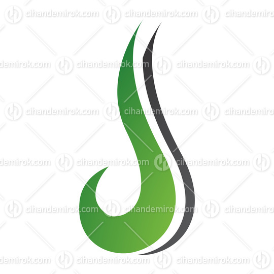 Green and Black Hook Shaped Letter J Icon