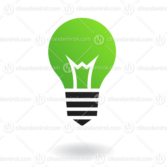 Green and Black Light Bulb Icon
