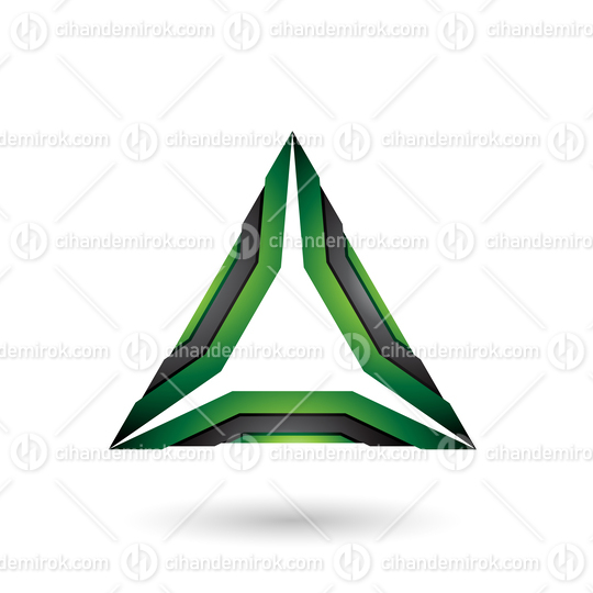 Green and Black Mechanic Triangle Vector Illustration