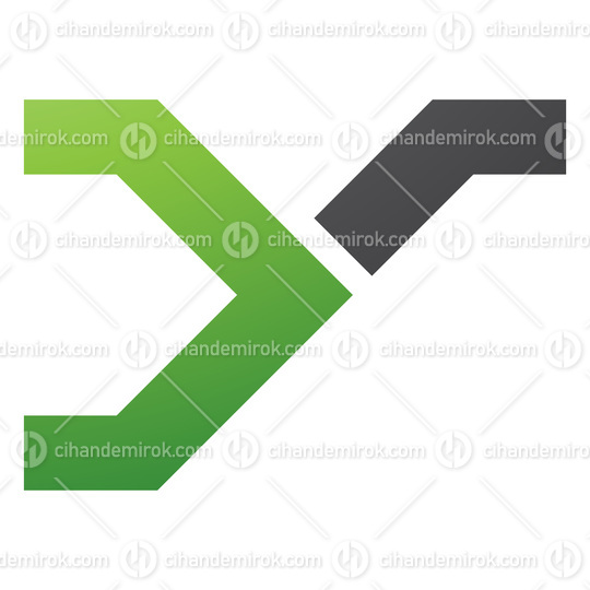 Green and Black Rail Switch Shaped Letter Y Icon