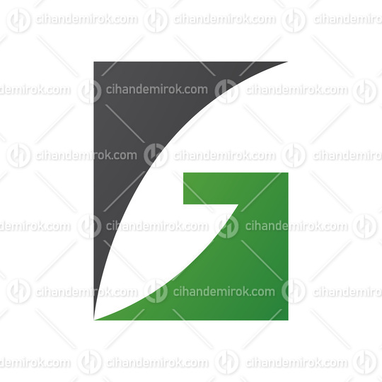 Green and Black Rectangular Letter G Icon