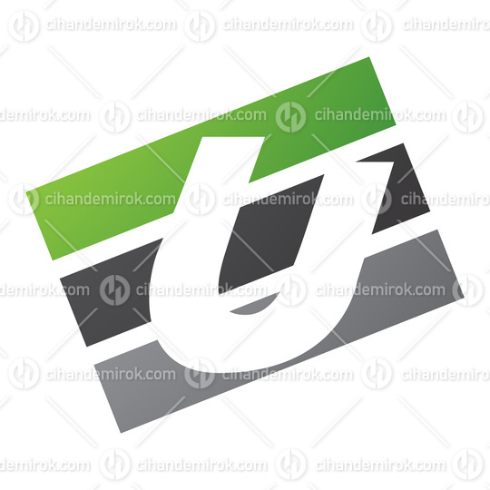 Green and Black Rectangular Shaped Letter U Icon