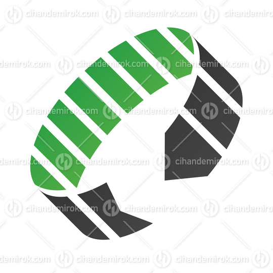 Green and Black Revolving Striped Arrow Logo Icon - Bundle No: 090