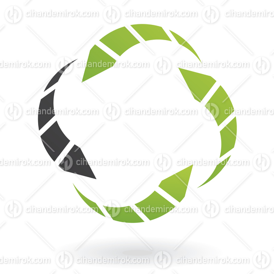 Green and Black Rotating Arrows Abstract Logo Icon