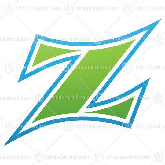 Green and Blue Arc Shaped Letter Z Icon