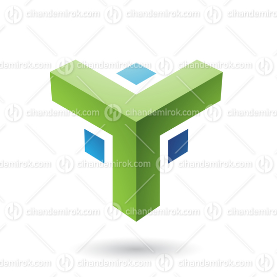 Green and Blue Futuristic Corner Shape Vector Illustration