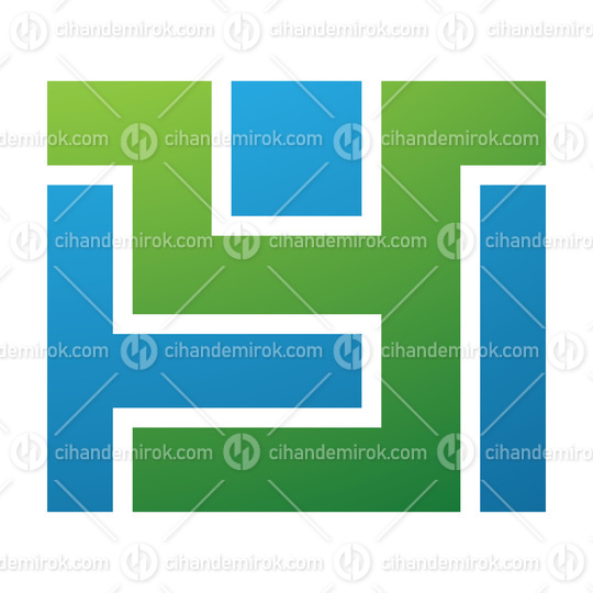 Green and Blue Rectangle Shaped Letter Y Icon