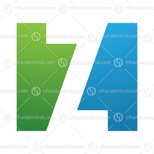 Green and Blue Rectangle Shaped Letter Z Icon