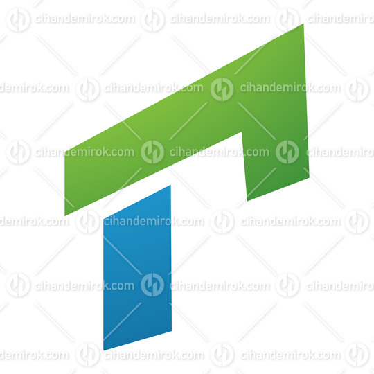 Green and Blue Rectangular Letter R Icon