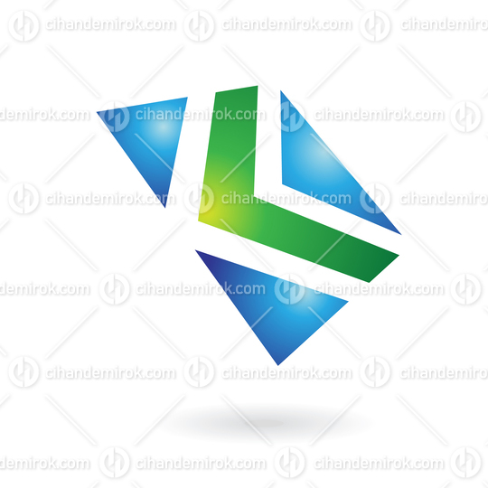 Green and Blue Shiny Arrow Logo Icon