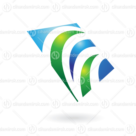 Green and Blue Shiny Grass Logo Icon