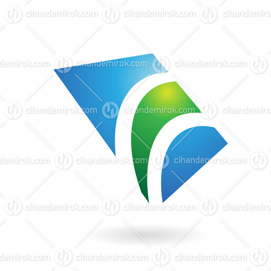 Green and Blue Shiny Spike Logo Icon