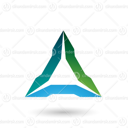 Green and Blue Spiked Triangle Vector Illustration