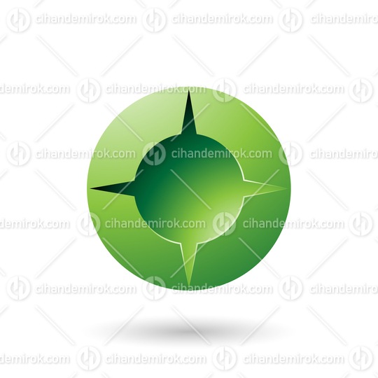 Green and Bold Shaded Round Icon Vector Illustration