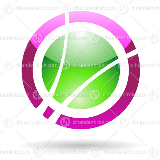 Green and Magenta Glossy Orbit Like Abstract Logo Icon