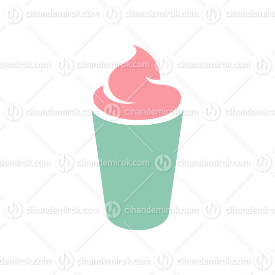 Green and Pink Milkshake Icon isolated on a White Background