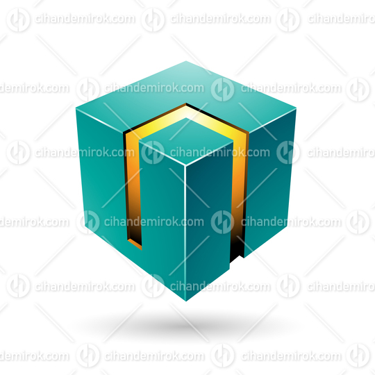 Green and Yellow 3d Bold Cube