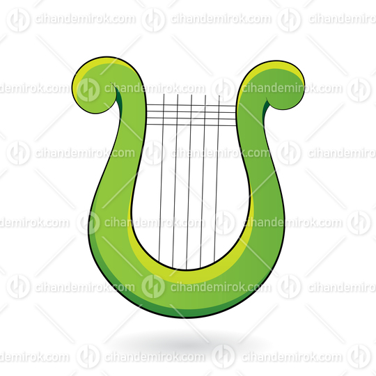 Green Cartoon Harp Icon