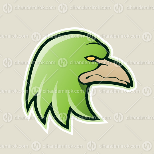 Green Eagle Head Cartoon Icon Vector Illustration