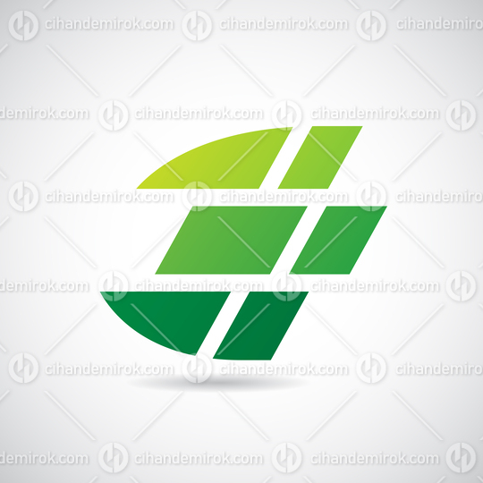 Green Italic Speeding Letter E Icon with a Shadow