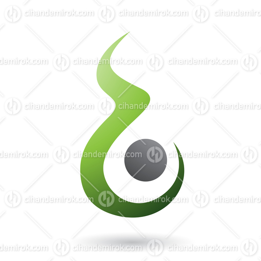 Green Letter B Shaped Fire Icon Vector Illustration