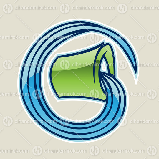 Green Water Bucket Vector Illustration