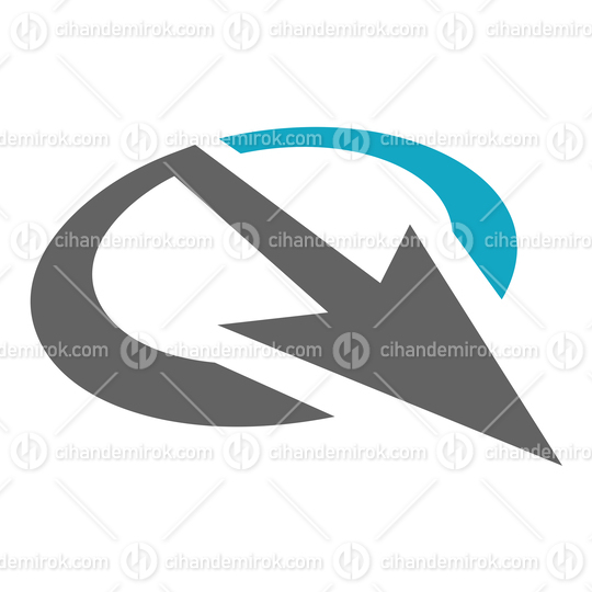 Grey and Blue Arrow Letter Q Logo Icon - Bundle No: 066