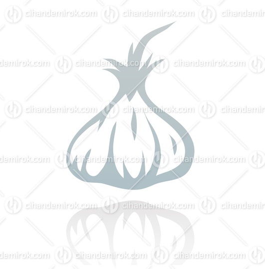 Grey Line Art Garlic Icon
