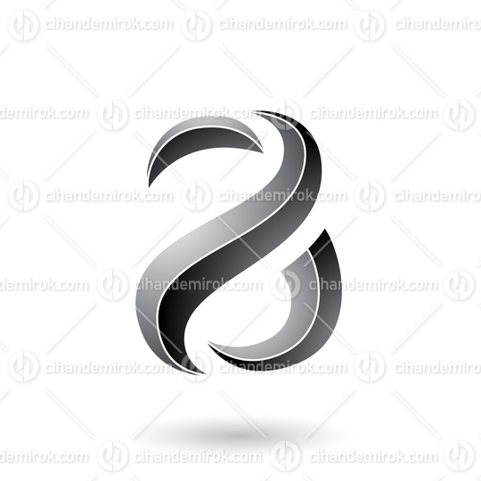 Grey Striped Snake Shaped Letter A Vector Illustration