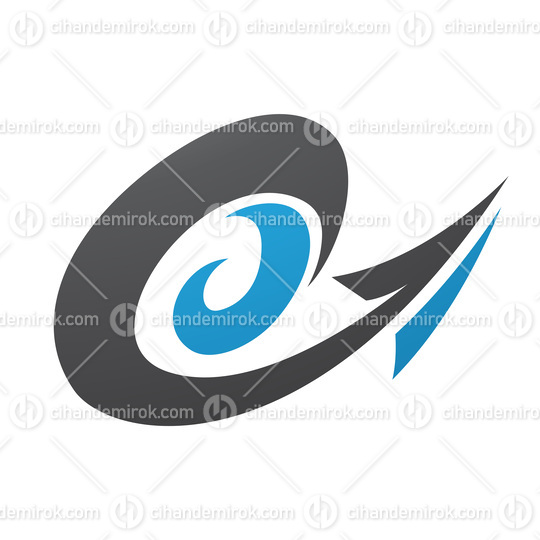 Hurricane Shaped Arrow in Black and Blue Colors
