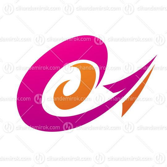 Hurricane Shaped Arrow in Magenta and Orange Colors