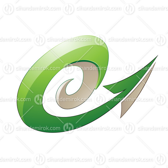 Hurricane Shaped Embossed Arrow in Green and Beige Colors