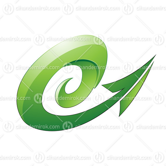 Hurricane Shaped Embossed Arrow in Green Color