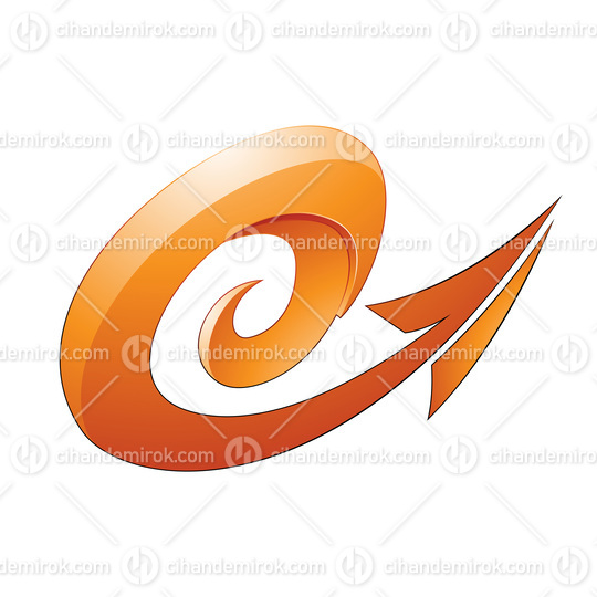 Hurricane Shaped Embossed Arrow in Orange Color