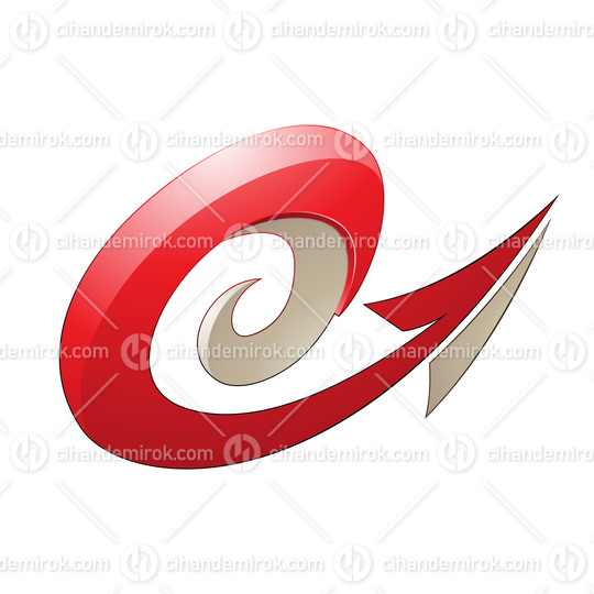 Hurricane Shaped Embossed Arrow in Red and Beige Colors