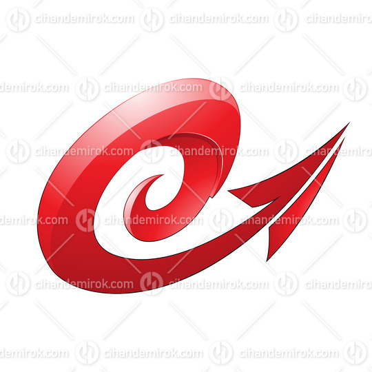 Hurricane Shaped Embossed Arrow in Red Color