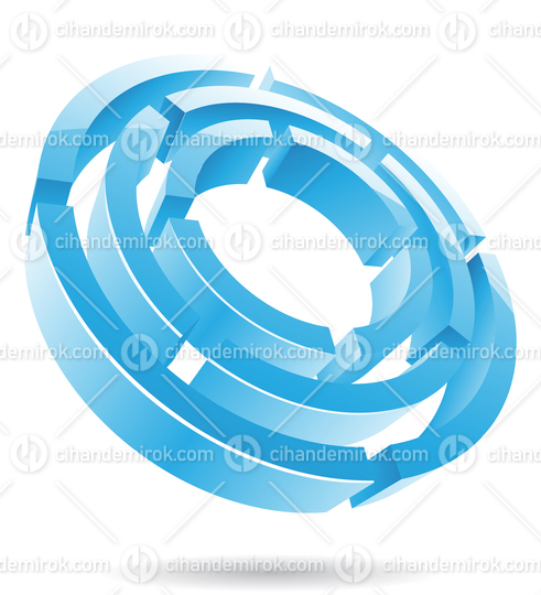 Ice Blue 3d Abstract Maze or Labyrinth Logo Icon