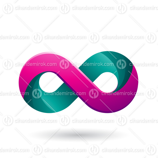 Infinity Symbol with Magenta and Green Color Tints