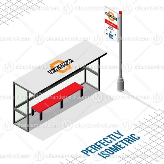 Isometric Bus Stop Facing Right