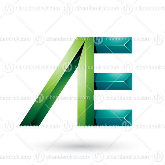 Light and Dark Green Pyramid Like Dual Letters of A and E