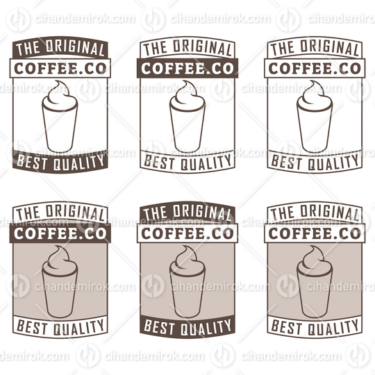 Line Art Iced Coffee Icon with Text
