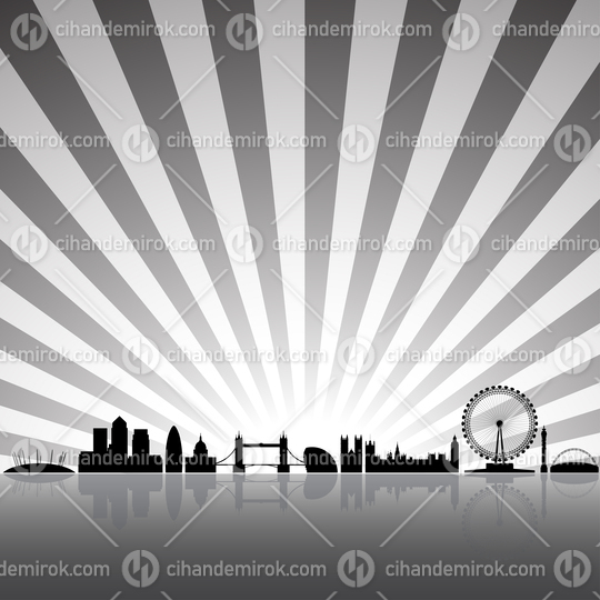 London Skyline on a Black and White Sunny Background