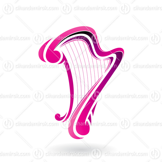 Magenta Abstract Curvy Harp Icon