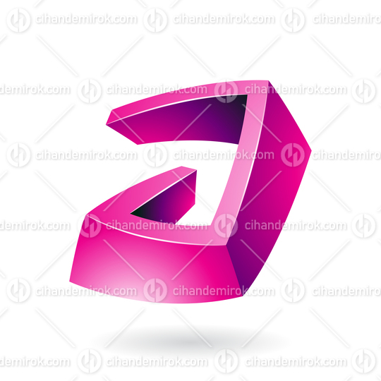 Magenta Abstract Shiny Non Symmetrical Lowercase Letter A