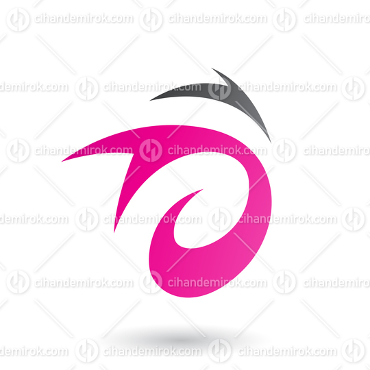 Magenta and Black Abstract Wind and Twister Shape Vector Illustration
