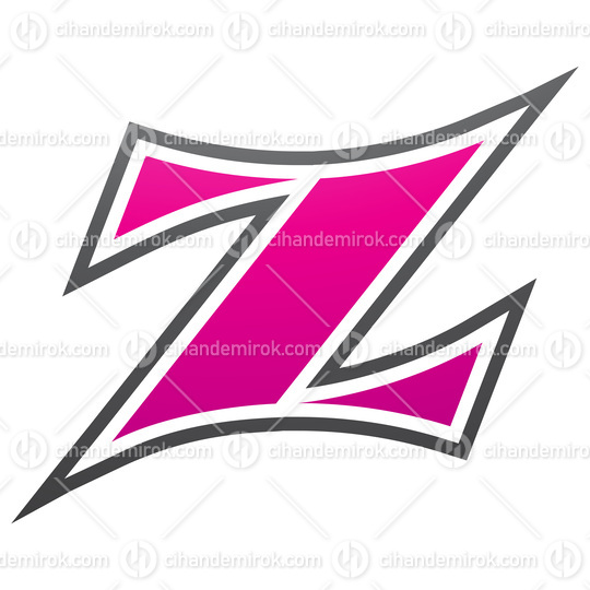 Magenta and Black Arc Shaped Letter Z Icon