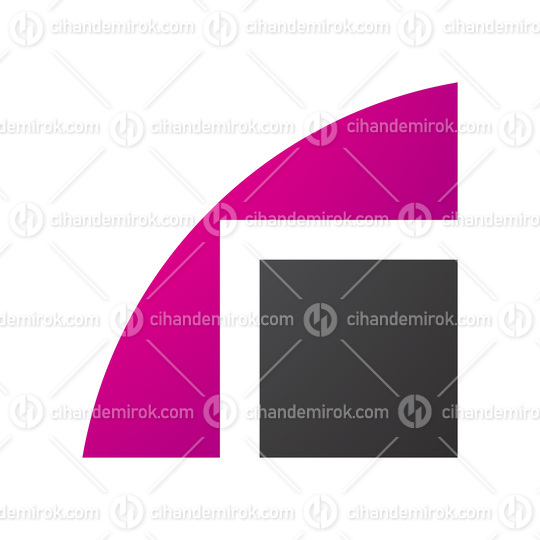Magenta and Black Geometrical Letter R Icon