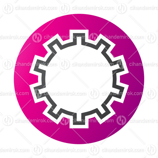 Magenta and Black Letter O Icon with Castle Wall Pattern