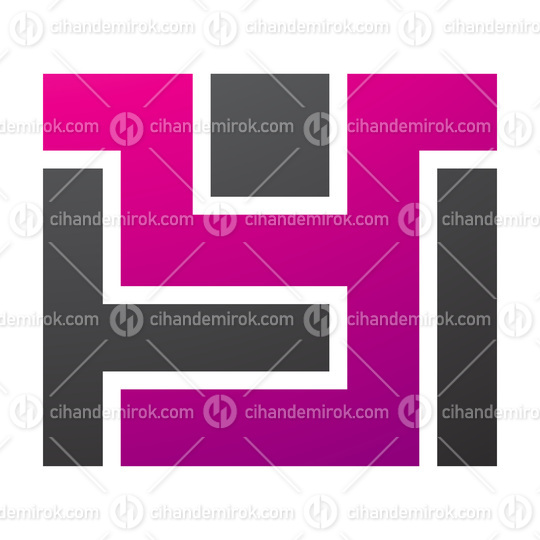 Magenta and Black Rectangle Shaped Letter Y Icon
